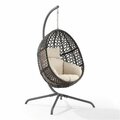 Terraza 76.75 x 57.13 x 57.13 in. Indoor & Outdoor Wicker Hanging Egg Chair, Sand TE3049109